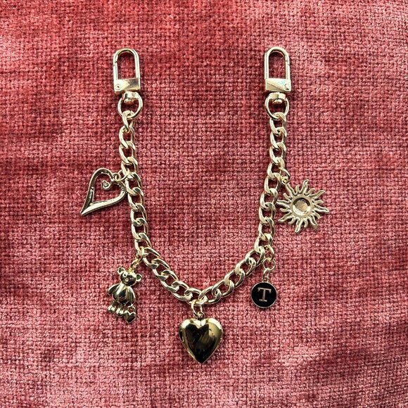 New HEART LOCKET Bag Charm Gold Tone with Monogram Initial❤️ - Picture 5 of 7